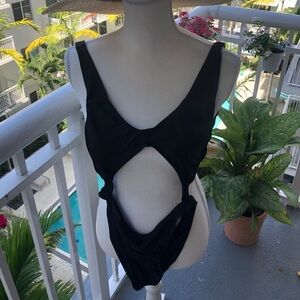 Black cut out one piece swimsuit small